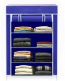 Valtior 4 Layer Blue High Bond PC Collapsible Wardrobe