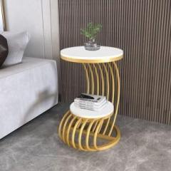 Vaniya Crafts Round Wrought Iron End Table Side Table Bedside Table Centre Table Coffee Table Metal Side Table