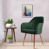 Vergo Plush Dining Chair, Study Chair, Living Room Chair, Accent Chair | Velvet Fabric Dining Chair