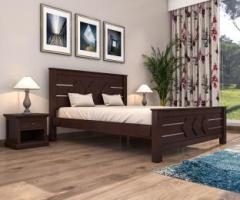 Vrikshh Wooden Queen Size Bed for Bedroom | Solid Wood Bed Room Without Storage Solid Wood Queen Bed