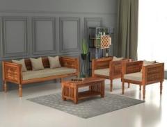 Waitrose Wooden 5 Seater Sofa Set for Living Room & Drawing Room, Capacity: Five Seater Fabric 3 + 1 + 1 Sofa Set