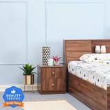 Wakefit Elara Double Drawer Engineered Wood Bedside Table