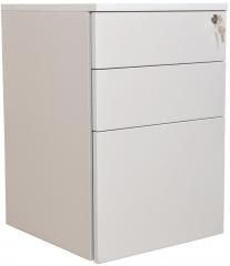 Welkraft Three Drawer Pedestal Cabinet without Handle in White Colour