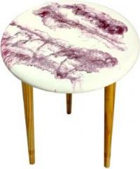 Wood Art India WOODEN MARBLE LOOK RESIN TABLE Solid Wood Bedside Table