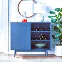 Woodefly Wooden Bar Cabinets for Living Room | Wine Wisky Scotch All Type Storage Solid Wood Bar Cabinet