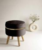 Wooden Luxury Foam Pouf