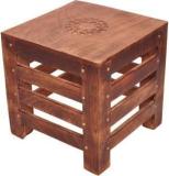 Wooden Mystique Wooden Handmade Stool For Living Room Side Table | Square Stool Solid Wood Bedside Table