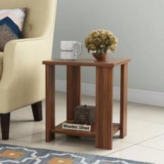 Wooden Street Facile Premium Engineered Wood Exotic Teak Finish Bed Side Table Small Table Engineered Wood Side Table