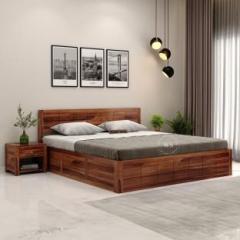 Wooden Street Floria Sheesham Wood Queen Size Box Storage Bed for Bedroom Solid Wood Queen Box Bed