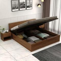 Wooden Street Harper Wood Bed With Hydraulic Storage For Bedroom/Guestroom Engineered Wood Queen Hydraulic Bed