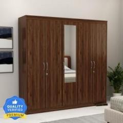 Wooden Street Wooden Almira/Closet/Wardrob For Bedroom/Home Engineered Wood 5 Door Wardrobe