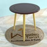 Woodentwist Small Foldable Solid Wood Round Solid Wood End Table