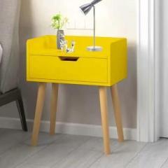 Woodenzone Nightstands End Side Table With Drawer, Solid Wood Legs, Bedside Table Engineered Wood Side Table