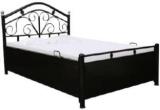 Woodmoover Queen Size Cheap Metal Bed With Matte Finished | Wrought Iron Metal Hydraul Bed Metal Queen Hydraulic Bed