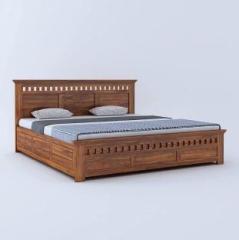 Woodstage Solid Wood Queen Hydraulic Bed