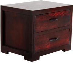 Woodsworth Alexander Wide Solid Wood Bed Side Table in Passion Mahogany Finish