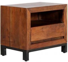 Woodsworth Alonzo Solid Wood Bed Side Table in Premium Acacia Finish