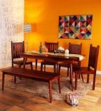 Woodsworth Amarillo Six Seater Dining Set In Provincial Teak Finish