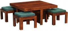 Woodsworth Andalusia Solid Wood Coffee Table Set in Honey Oak Finish