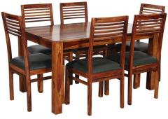 Woodsworth Athena Solid Wood Dining Set in Provincial Teak with Melamine Finish