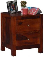 Woodsworth Barranquilla Solid Wood Bed Side Table in Honey Oak Finish