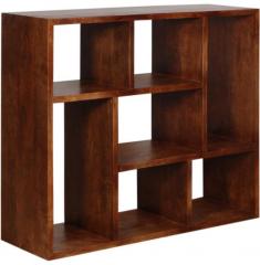 Woodsworth Basil Segmented Solid Wood Book Shelf in Provincial Teak Finish