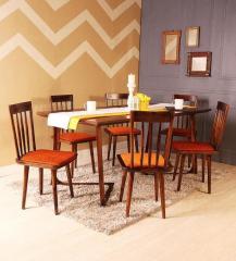 Woodsworth Bernadita Six Seater Dining Set in Provincial Teak Finish