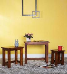 Woodsworth Brasilia Set of Tables in Honey Oak Finish