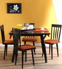 Woodsworth Brigida Four Seater Dining Set in Espresso Walnut Finish