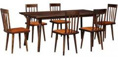 Woodsworth Brigida Six Seater Dining Set in Provincial Teak Finish