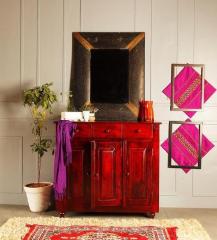 Woodsworth Calgary Solid Wood Cabinet in Passion Mahogany Finish