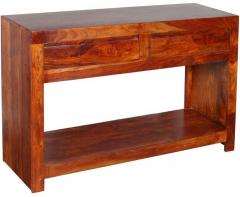 Woodsworth Cassia Acacia Wood Console Table in Provincial Teak