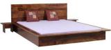 Woodsworth Catalonia King Size Bed With Two Bedside Table In Provincial Teak Finish