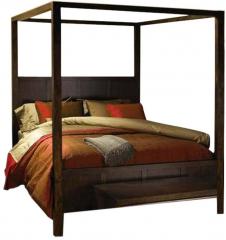 Woodsworth Chantal King Size Poster Bed in Natural Mango Wood Finish