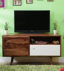 Woodsworth Colville Solid Wood Entertainment Unit in Dual Tone Finish