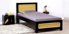 Woodsworth Coram Single Bed Handwoven with Headboard in Espresso Walnut Finish