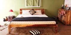 Woodsworth Dvina King Size Bed in Natural Sheesham Finish