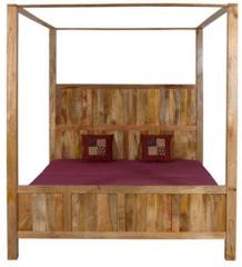 Woodsworth Elkhorn King Size Poster Bed in Natural Mango Wood Finish