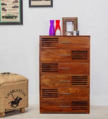 Woodsworth Eros Chest of Six Drawers in Honey Oak Finish