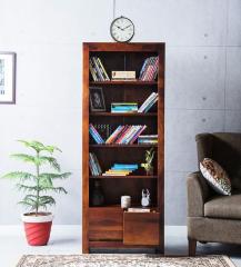 Woodsworth Freemont Book Shelf with Two Drawers Honey Oak Finish