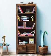 Woodsworth Freemont Book Shelf with Two Drawers in Provincial Teak Finish