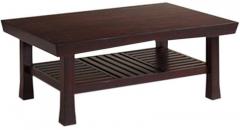 Woodsworth Gabriele Slatted Shelf Coffee Table in Passion Mahogany Finish