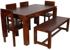 Woodsworth Goinia Solid Wood Six Seater Dining Set in Provincial Teak Finish