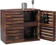 Woodsworth Guatemala Solid Wood Bar Cabinet in Provincial Teak Finish