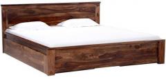 Woodsworth Guatemala Solid Wood king size bed with storage in Provincial Teak Finish