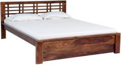 Woodsworth Havana Slatted Queen Sized Sheesham Wood Bed in Provincial Teak Finish