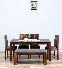 Woodsworth Hays Six Seater Dining Set with Bench in Provincial Teak Finish