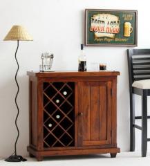 Woodsworth Illinois Bar Cabinet in Honey Oak Finish