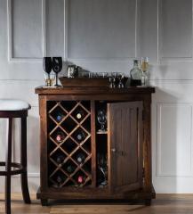 Woodsworth Illinois Bar Cabinet in Provincial Teak Finish