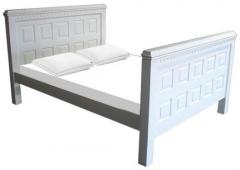 Woodsworth Isabella Solid Wood King Size Bed in White Finish